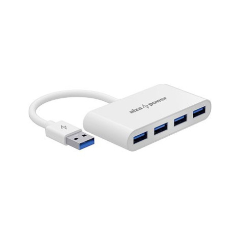 AlzaPower USB hub USB-A (M) na 4× USB-A 3.0 (F) bílý