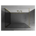 MEXEN/S Kioto Sprchová zástěna WALK-IN 120 x 110 cm, černý vzor, zlatá 800-120-212-50-70-110