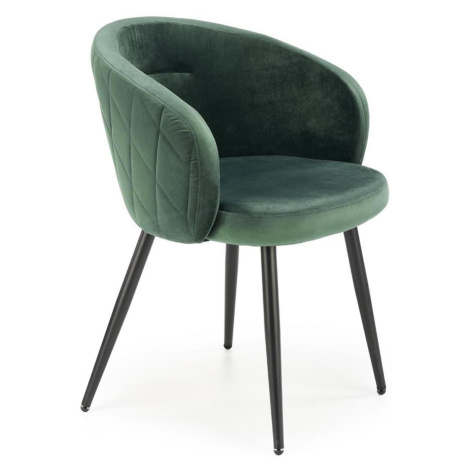 Židle K430 látka velvet/kov tmavě zelená BAUMAX
