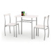 Jídelní set Marslo - 2x židle, 1x stůl (bílá)