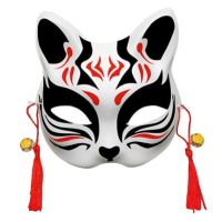Maska anime - Kočka, barva červená
