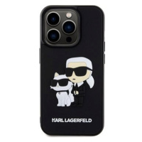 Karl Lagerfeld 3D Rubber Karl and Choupette Zadní Kryt pro iPhone 14 Pro Black