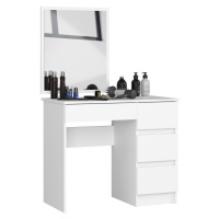 Ak furniture Kosmetický stolek se zrcadlem T-6 90x50 cm bílý pravý