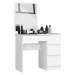 Ak furniture Kosmetický stolek se zrcadlem T-6 90x50 cm bílý pravý