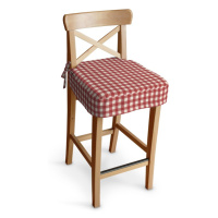 Dekoria Sedák na židli IKEA Ingolf - barová, červeno - bílá střední kostka, barová židle Ingolf,