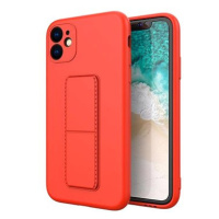 Kickstand silikonový kryt na iPhone 12 mini, červený