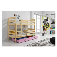 Dětská patrová postel ERYK 90x200 cm - borovice Růžová