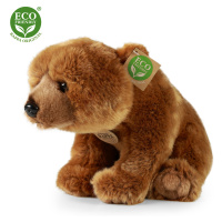 Plyšový medvěd Grizzly sedící 30 cm ECO-FRIENDLY