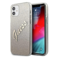 Pouzdro Guess Glitter Gradient Script pro iPhone 12 mini - zlaté