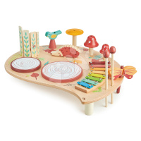 Dřevěný hudební stůl Musical Table Tender Leaf Toys s bubny xylofonem píšťalkou