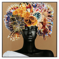 KARE Design Zarámovaný obraz Flower Hair 120x120cm