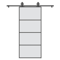 vidaXL Posuvné dveře s kováním 90x205 cm ESG sklo a hliník