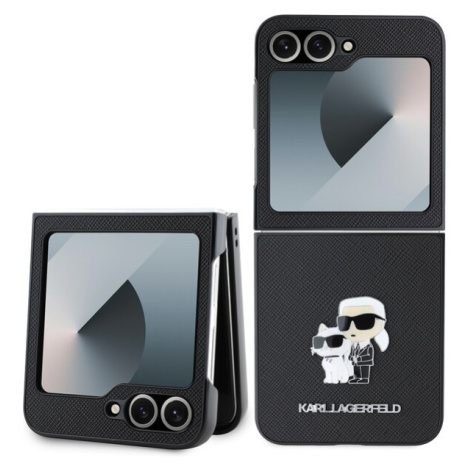 Karl Lagerfeld PU Saffiano Karl and Choupette kryt Samsung Galaxy Z Flip 6 černý