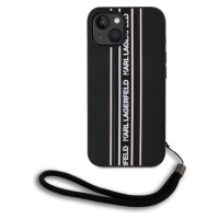 Karl Lagerfeld PU Saffiano Athleisure Stripe and Strap zadní kryt iPhone 15 růžový