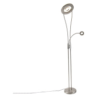 Moderní stojací lampa z oceli včetně LED s čtecím ramenem - Hella