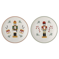 Bílé dezertní talíře s vánočním motivem z kameniny v sadě 2 ks ø 16 cm Jolly – Bloomingville