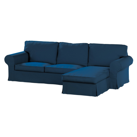 Dekoria Potah na pohovku IKEA Ektorp 2-místná s lenoškou, Ocean blue mořská modrá, pohovka 2-mís