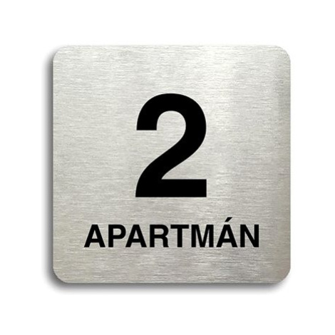 Accept Piktogram "2 apartmán" (80 × 80 mm) (stříbrná tabulka - černý tisk bez rámečku)