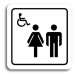 Accept Piktogram "WC ženy, muži, invalidé II" (80 × 80 mm) (bílá tabulka - černý tisk)