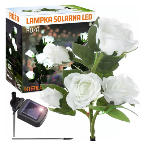 FLD-35-BÍLÁ | Zahradní solární lampa LED Roses bílá | 74 cm, 600 mAh Interlook