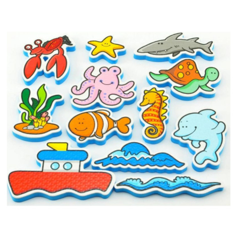 Vodolepky Moje první zvířátka oceán pěnová sada se síťkou 12ks v krabici 19x27x5cm MPZ Teddies