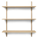 Ferm Living designové nástěnné police Sector Shelf Triple Wide