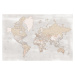 Mapa Rustic detailed world map with cities, Lucille, Blursbyai, 40 × 26.7 cm