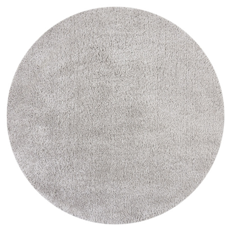 Flair Rugs, Kusový koberec Shaggy Teddy Grey kruh, 133x133 (průměr) kruh, šedá, ložnice