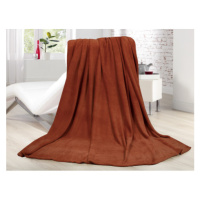 Fleecová deka Lara 220x240 cm, oranžovo-hnědá