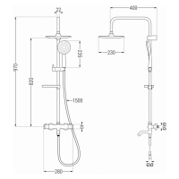 MEXEN/S KX67 vanový sloup s termostatickou baterií, chrom/bílá 779006791-00