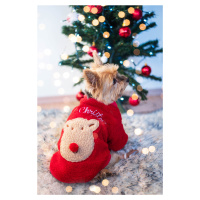 Vsepropejska Trinid vánoční mikina pro psa Barva: Červená, Délka zad (cm): 28, Obvod hrudníku: 3