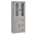 vidaXL Skříň highboard šedá sonoma 69,5 x 34 x 180 cm kompozitní dřevo