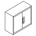 C+P Nástavná skříň s otočnými dveřmi ACURADO, v x š x h 500 x 930 x 500 mm, světle šedá