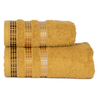 Bavlněný froté ručník s bordurou LUXURY 50x90 cm, mustard/hořčicová, 500 gr Mybesthome