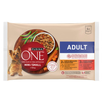 PURINA ONE MINI Dog Adult Kuře a Hovězí ve šťávě 4 x 85g