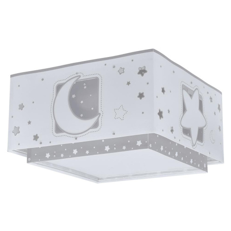 Dalber 63236E - Dětské stropní svítidlo MOONLIGHT 2xE27/60W/230V šedá 63236E
