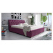 Eka Čalouněná postel Luxurious 120x200 cm - fialová s úložným prostorem