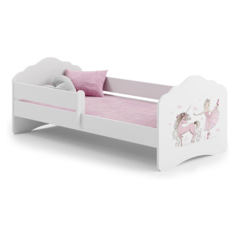 ArtAdrk Dětská postel CASIMO | se zábranou Provedení: Balerína s jednorožcem