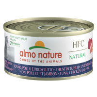 Almo Nature HFC Natural 24 x 70 g výhodné balení - tuňák, kuře a šunka