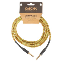 Cascha Professional Line Guitar Cable, Straight, Tweed Natural, 3 m