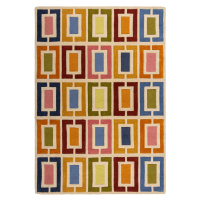 Flair Rugs koberce Ručně všívaný kusový koberec Illusion Retro Blocks Multi - 160x230 cm