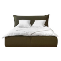 Zelená čalouněná dvoulůžková postel s úložným prostorem s roštem 180x200 cm Jade – Bobochic Pari