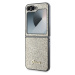 Guess PC/TPU Glitter Flakes Metal Logo kryt Samsung Galaxy Z Flip 6 zlatý