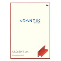 DANTIK rámeček 42 × 59,4, ALU profil 6030 Dýha barevný červený třešeň plexi čiré