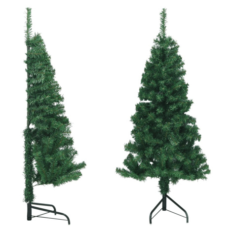 vidaXL Rohový umělý vánoční stromek zelený 150 cm PVC