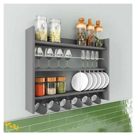 Kalune Design Kuchyňská police KOLIN 85 cm antracit