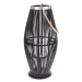 Bambusová lucerna se sklem Delgada černá, 59 x 29 cm