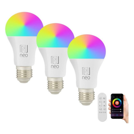NEO LITE SMART sada 3x žárovka LED E27 9W RGB+CCT, stmívatelná, Wi-Fi, Beacon, DO, TUYA 07712CDO