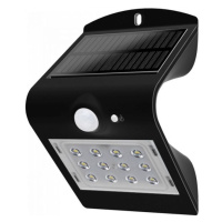 LED Solární nástěnné svítidlo se senzorem LED/1.5W/3,7V IP65 černá