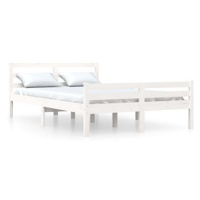 Rám postele bílý masivní dřevo 140 × 200 cm, 814820